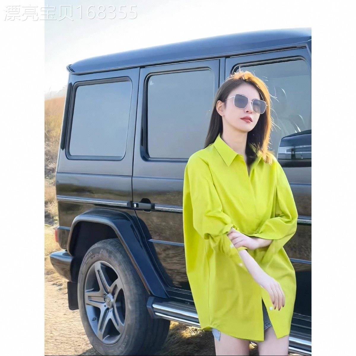多巴胺黄色长袖衬衫 小众高级感复古风女装上衣