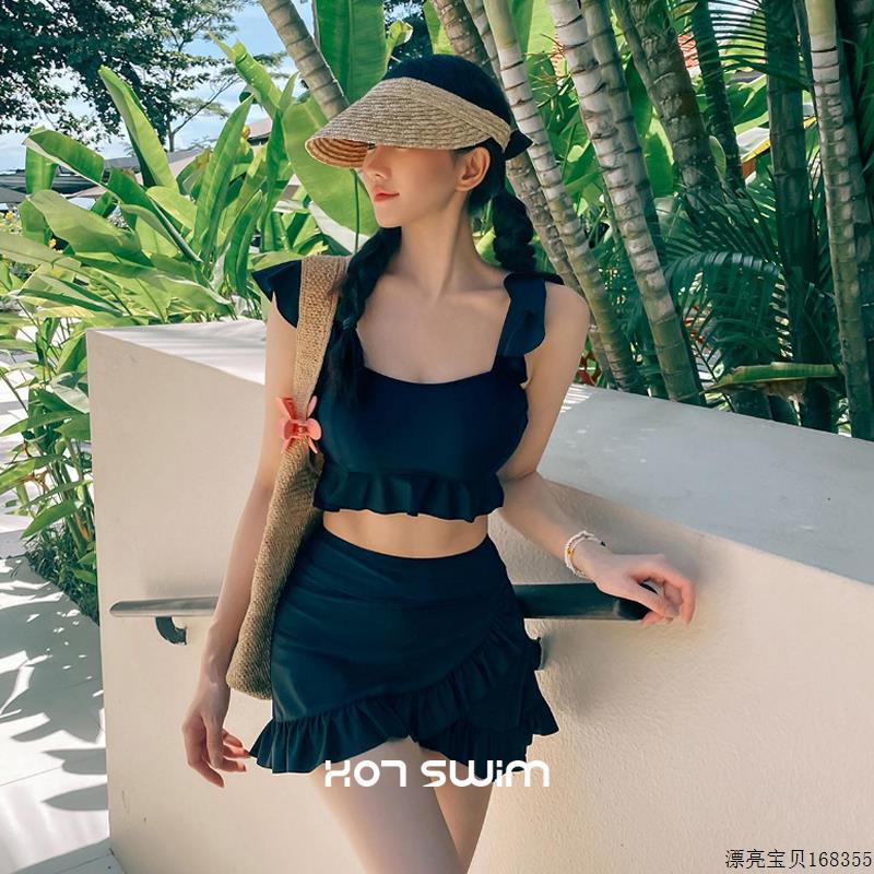 分体泳衣女款荷叶边裙式显瘦保守泡温泉性感吊带女士泳装2025新款