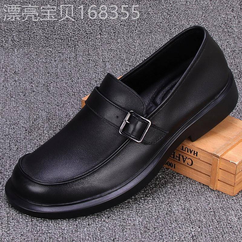 欧货高端真皮皮鞋男士2025新品一脚蹬乐福鞋圆头厚底懒人休闲男鞋
