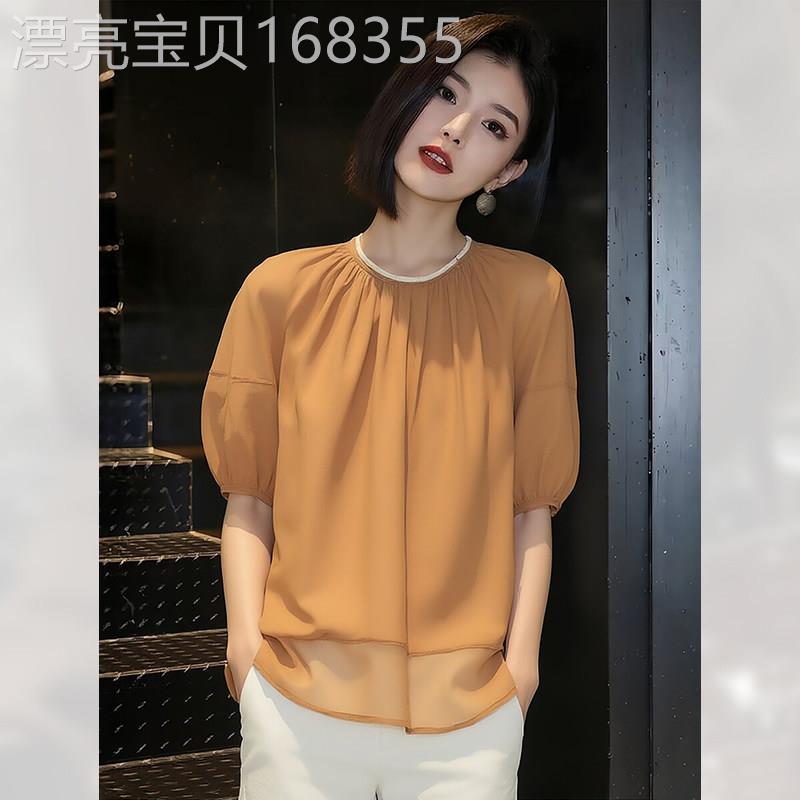 轻薄泡泡袖独特衬衫女装夏季2026年新款洋气休闲上衣漂亮短袖衬衣