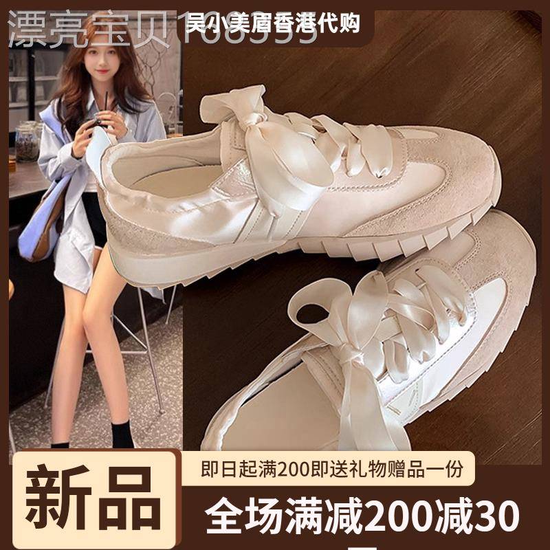 香港芭蕾德训鞋女2026春季新款软底拼接百搭透气运动阿甘鞋休闲鞋