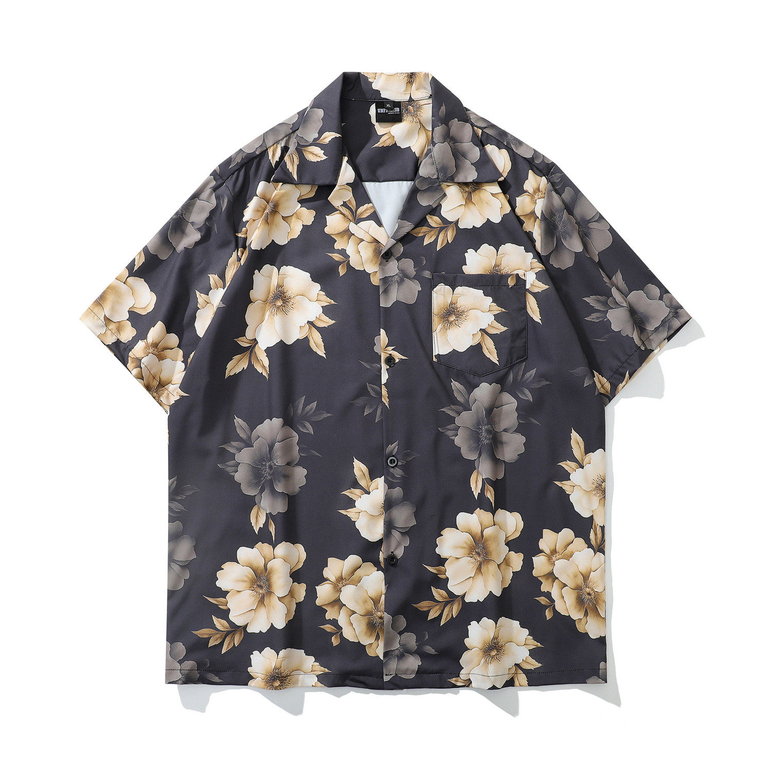 古巴领衬衫C8585P40，男装衬衫，电商A433