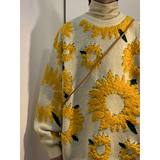 慵懒风向日葵冬季男女宽松保暖加厚毛衣情侣针织衫M91P78，男装针织衫/毛衣，电商A433