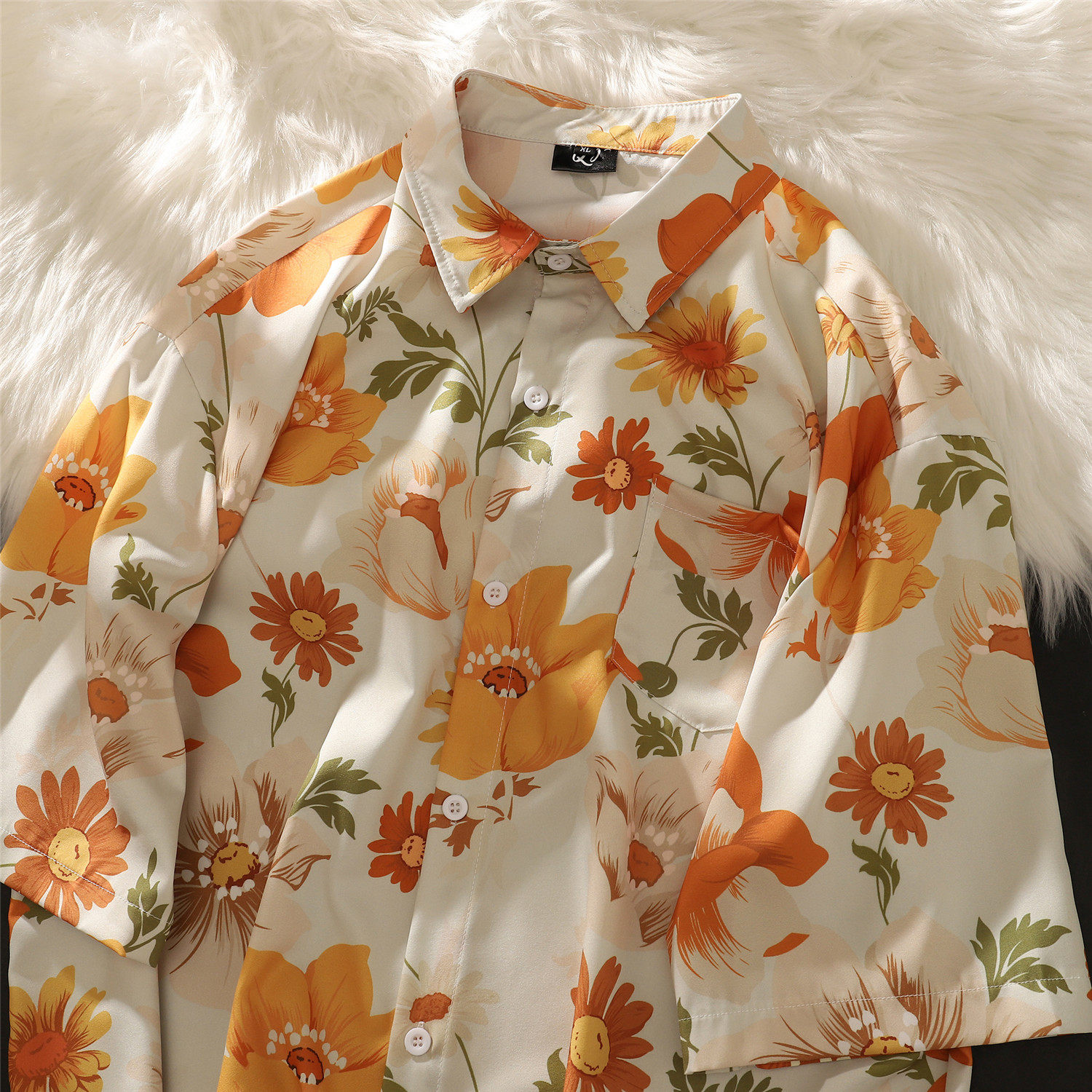 夏季碎花水果男女短袖防晒情侣衬衫C05P40,男装防晒衣,电商A433