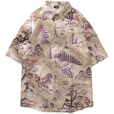 夏季森系防晒冰丝清爽男女宽松短袖情侣衬衫C801P40，男装防晒衣，电商A433