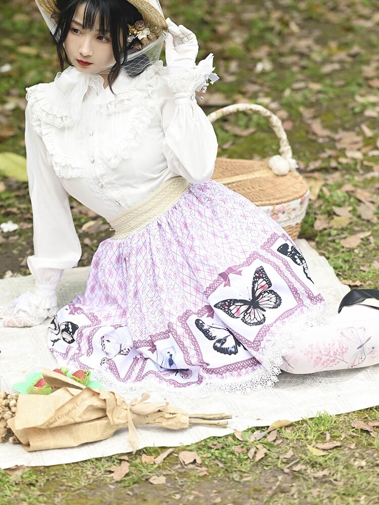 lolita半身裙软妹百褶短裙甜美