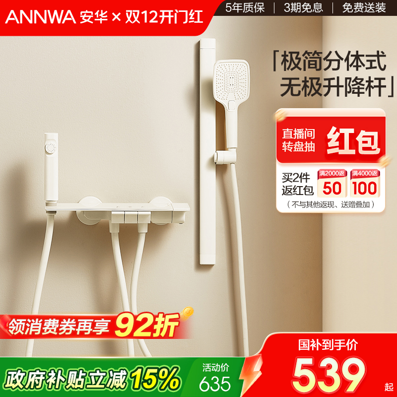 全铜分体式小户型简易花洒组合