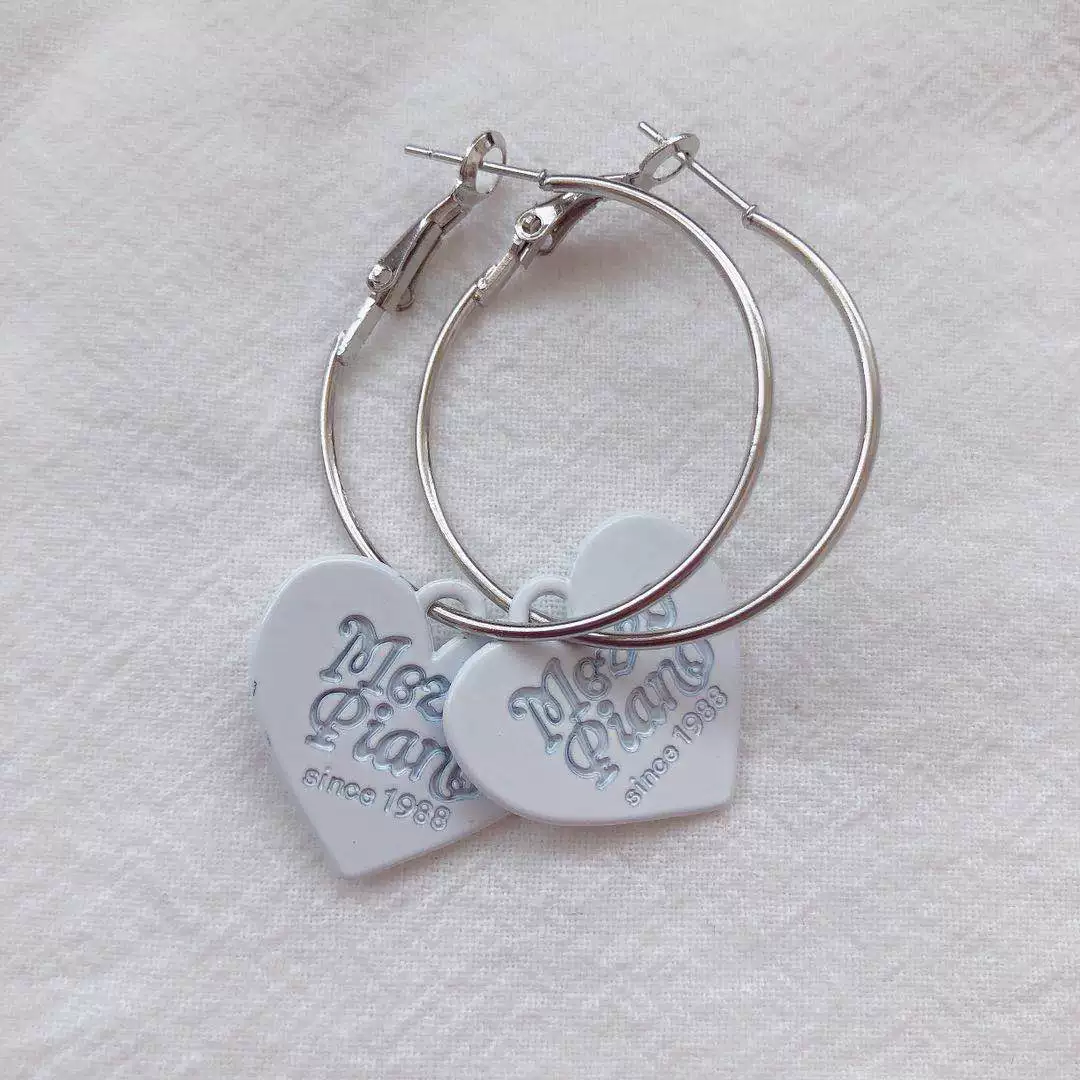 Purple white retro universal earrings, DIY