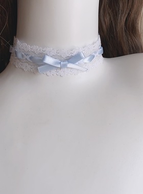 25元包邮朵拉手作少女甜心百搭蕾丝蝴蝶结项链锁骨链颈链百搭饰品