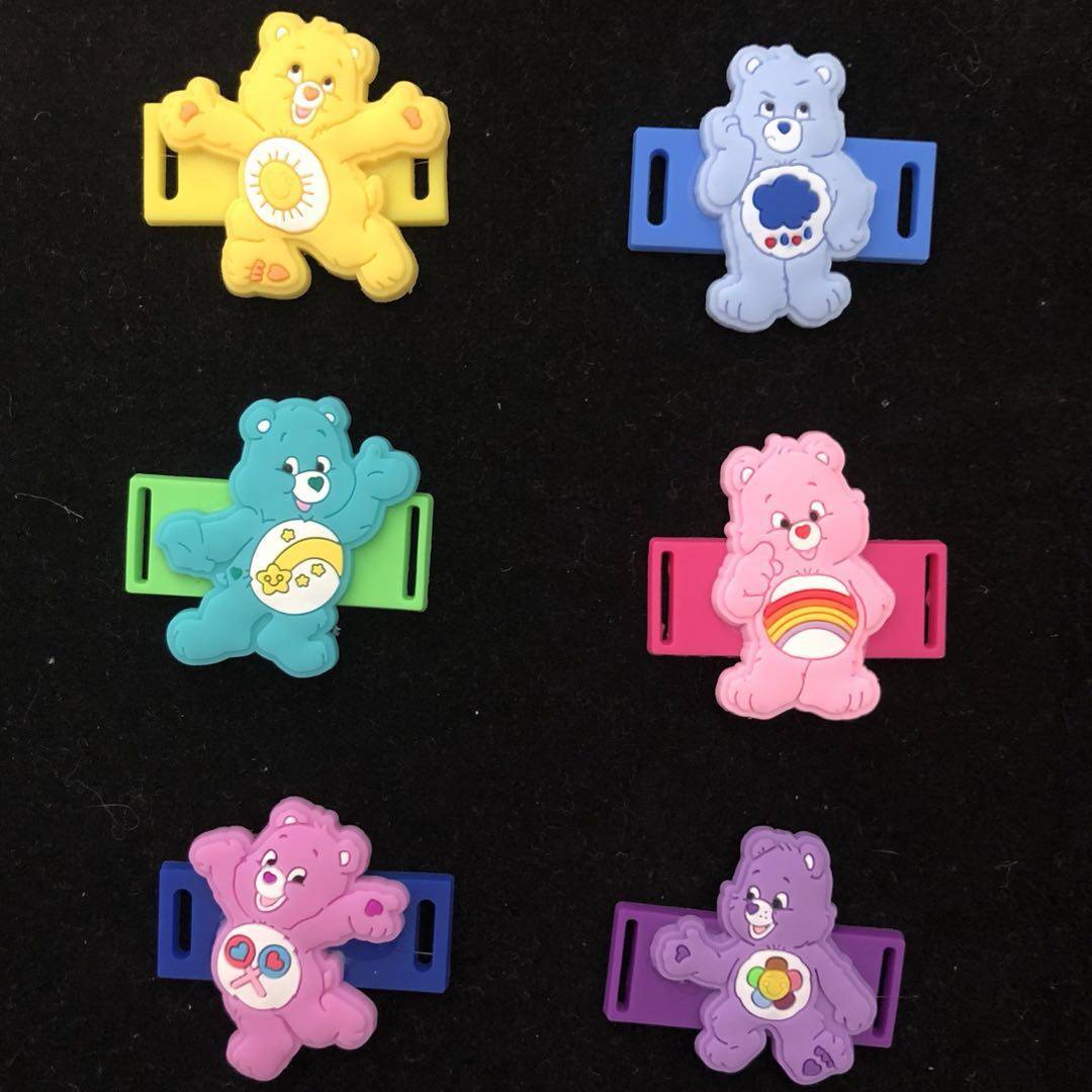 25包邮ins魔力彩虹熊pvc软胶鞋带装饰物鞋带扣装饰物土酷可爱搞怪