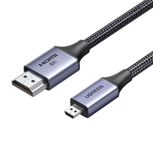 绿联microhdmi转hdmi2.1线8K高清转换器连接相机采集卡适用索尼