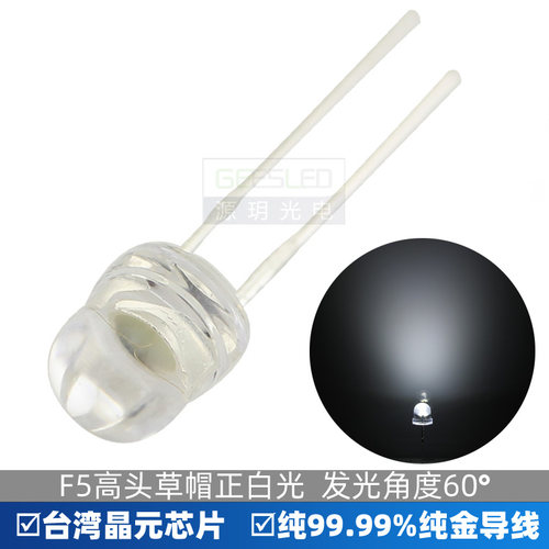 f5草帽高亮发光二极管圆头led