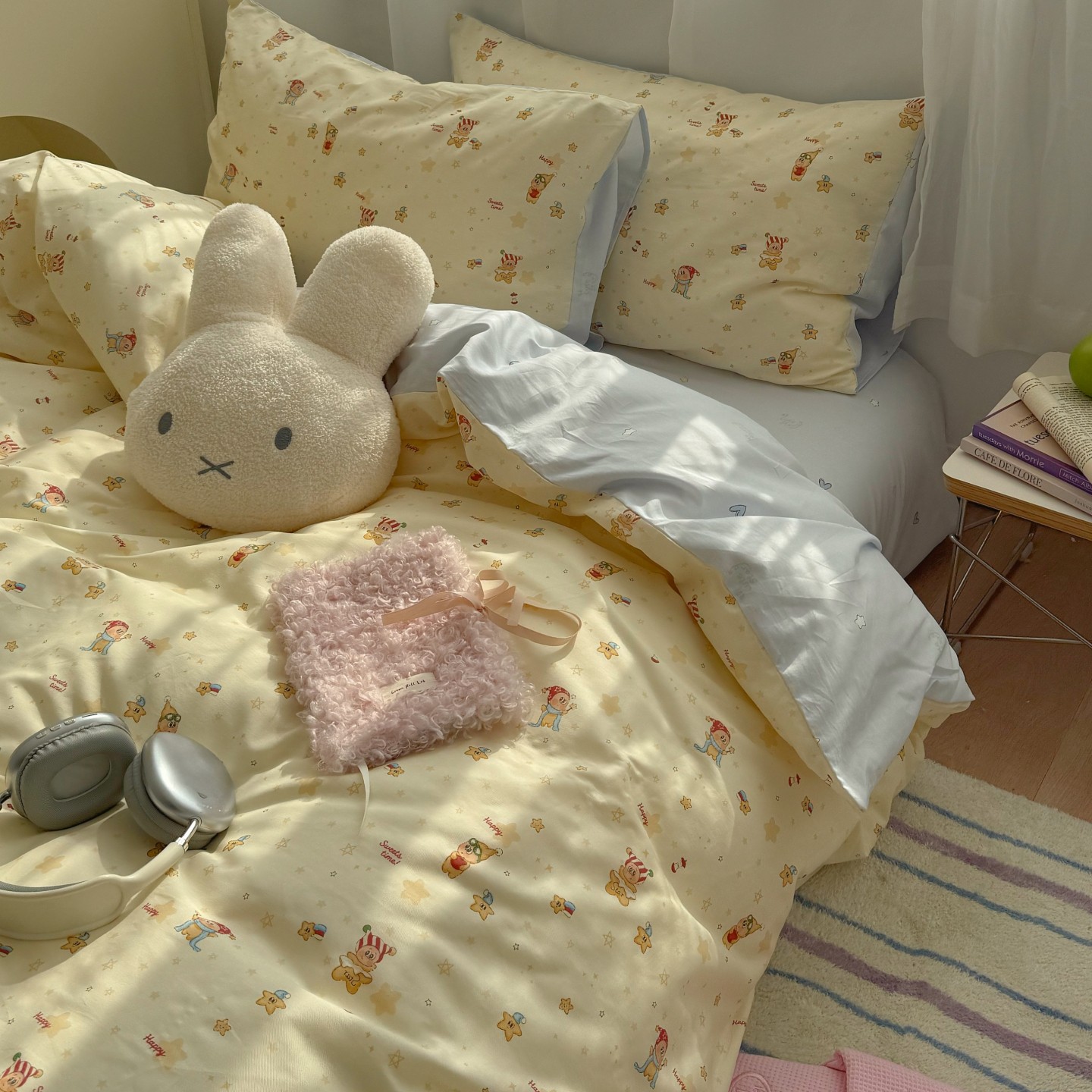 梨梦 魔法星星仔 可爱纯棉四件套全棉床单被套床笠款宿舍床上用品