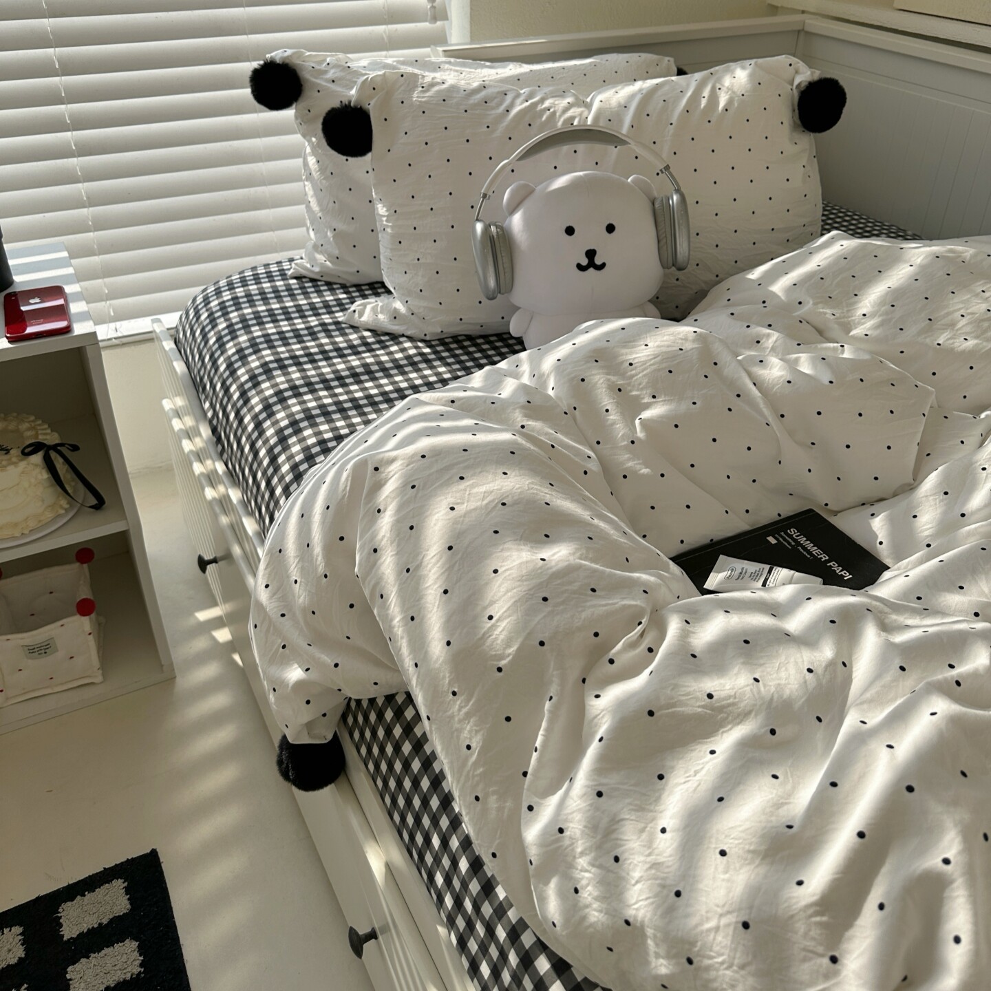 梨梦 荔枝白波 简约少女四件套床单被套床笠单人学生宿舍床上用品