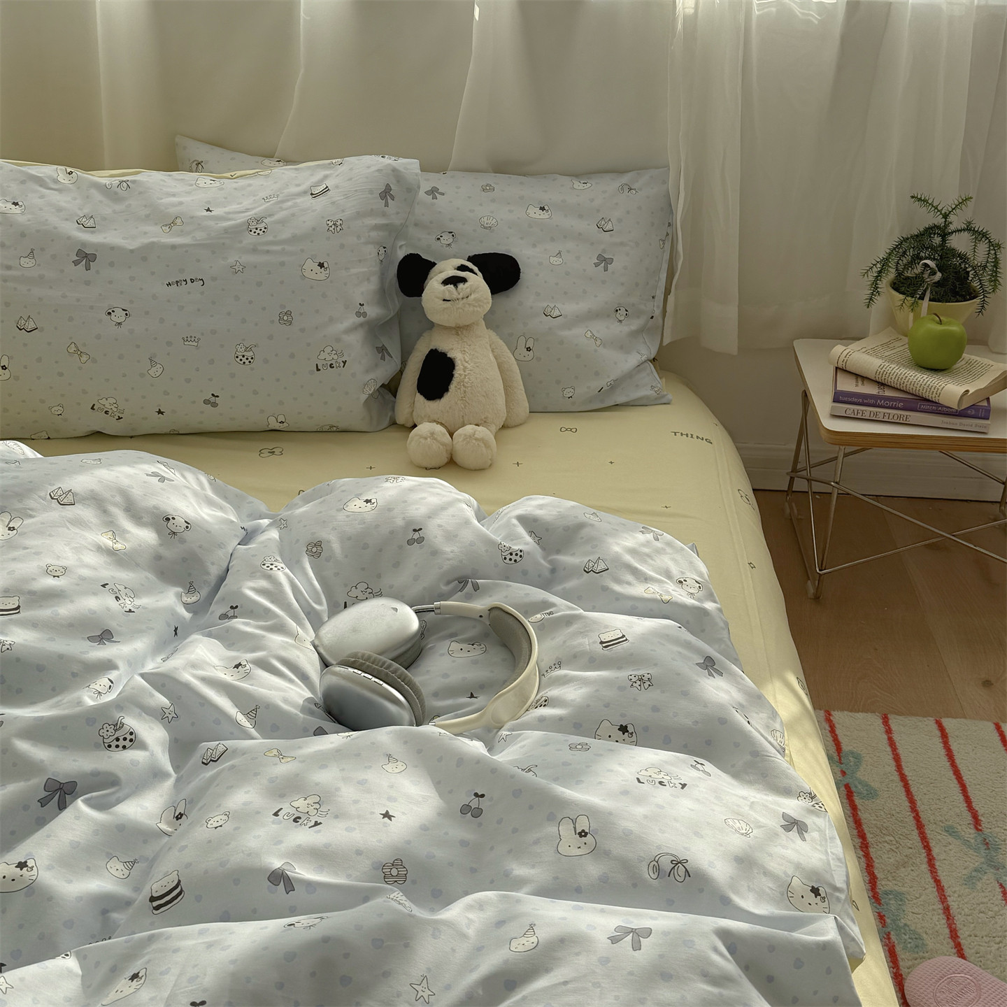 梨梦 海滩欢乐季 卡通纯棉四件套全棉床单被套床笠款宿舍床上用品,床上用品,床品套件/四件套/多件套,淘宝优惠券,粉丝福利购,淘宝优惠卷