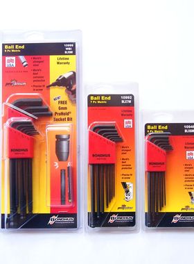 美国BONDHUS波顿10946 10992 10999加长球头内六角扳手套装进口