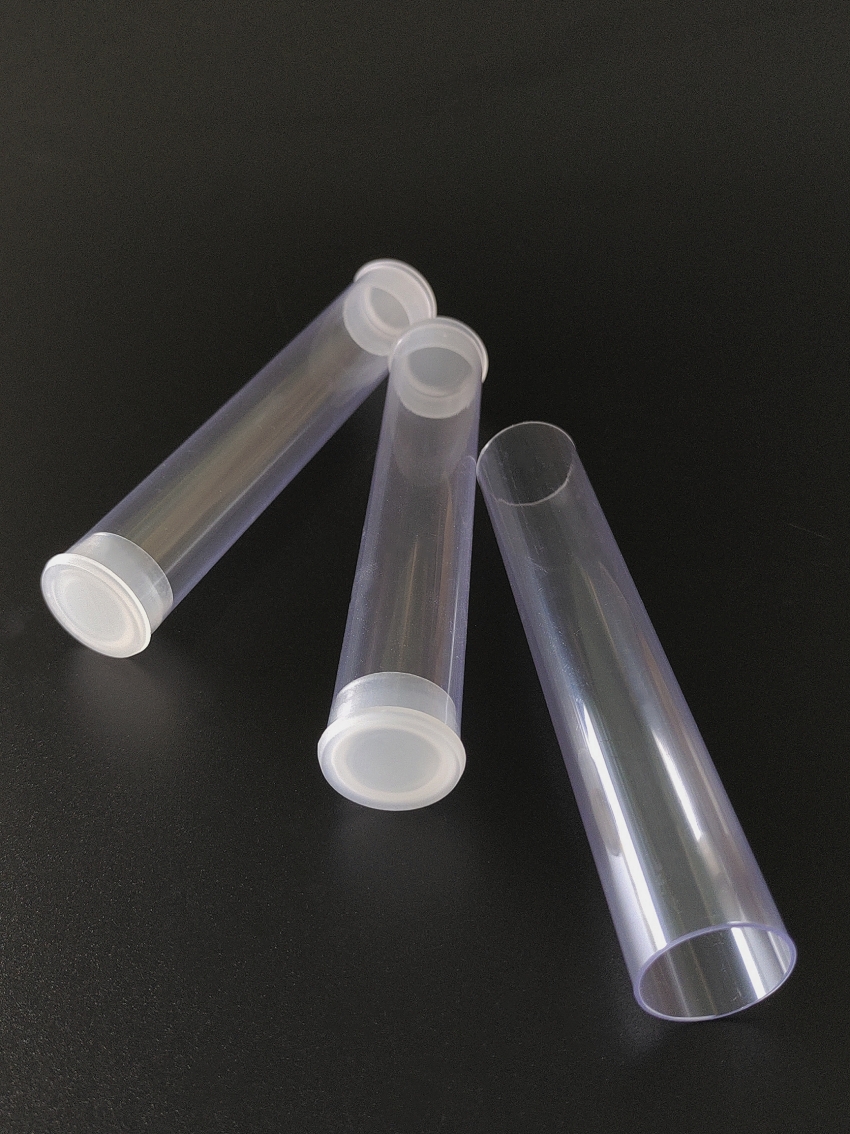 供应透明管产品包装管 塑料管  PVC管子硬管带防尘堵头内径20mm