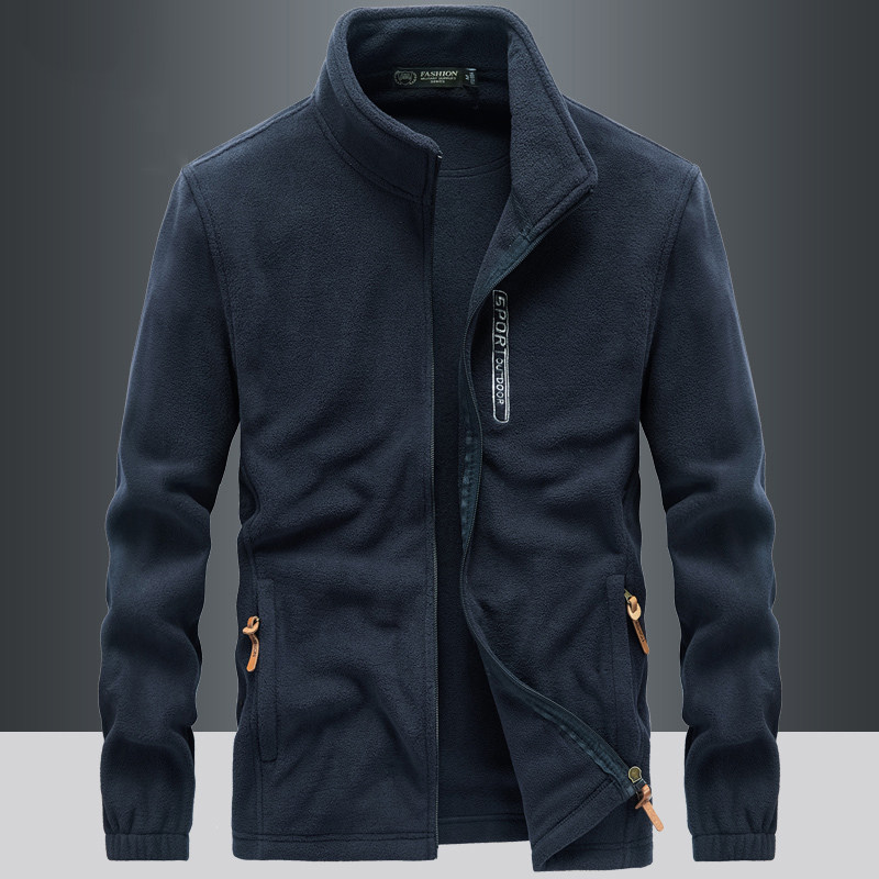 高端摇粒绒外套男春秋季2026新款抓绒卫衣宽松休闲大码立领夹克潮