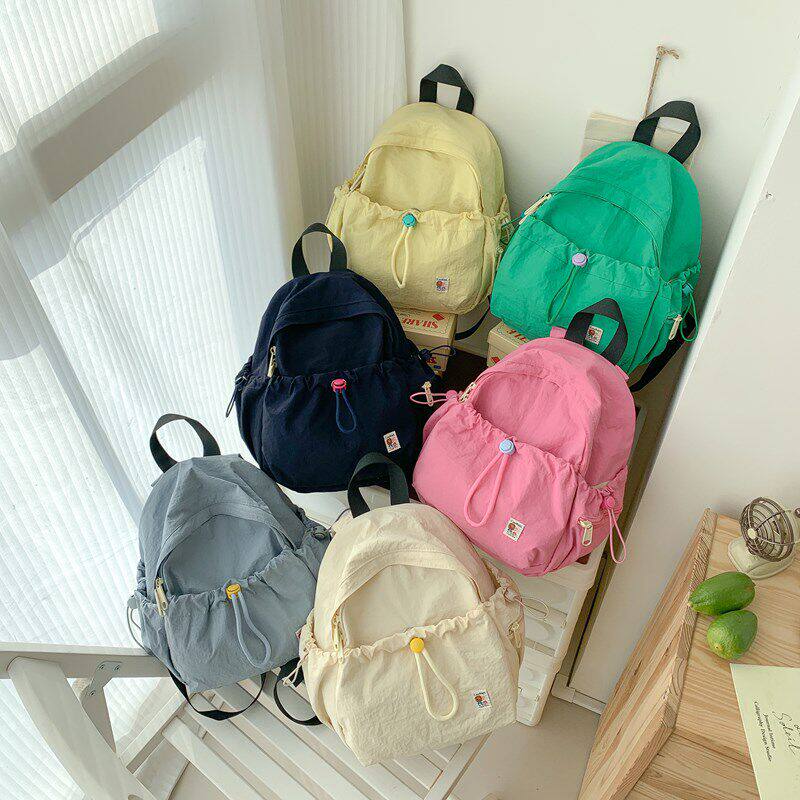 森系抽绳儿童迷你双肩包小书包男女童出行旅游轻便幼儿园男孩背包