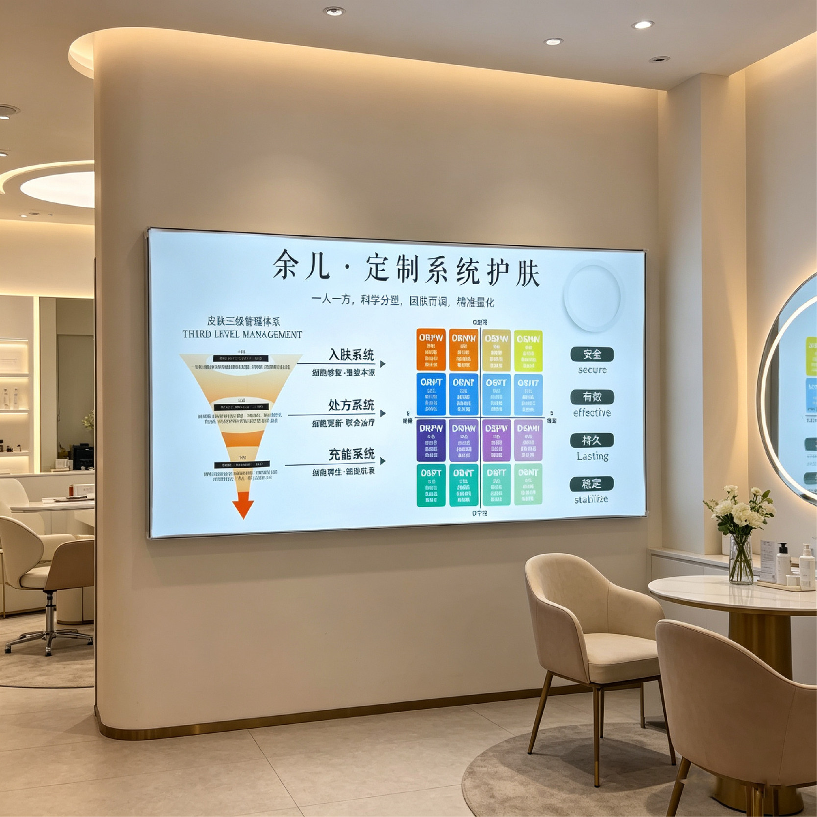 美容院16型肤质分析灯箱定制图片