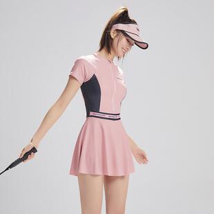 短裙连衣裙显瘦辣妹遮肚显瘦保守学生泳装 新款 休闲运动风修身