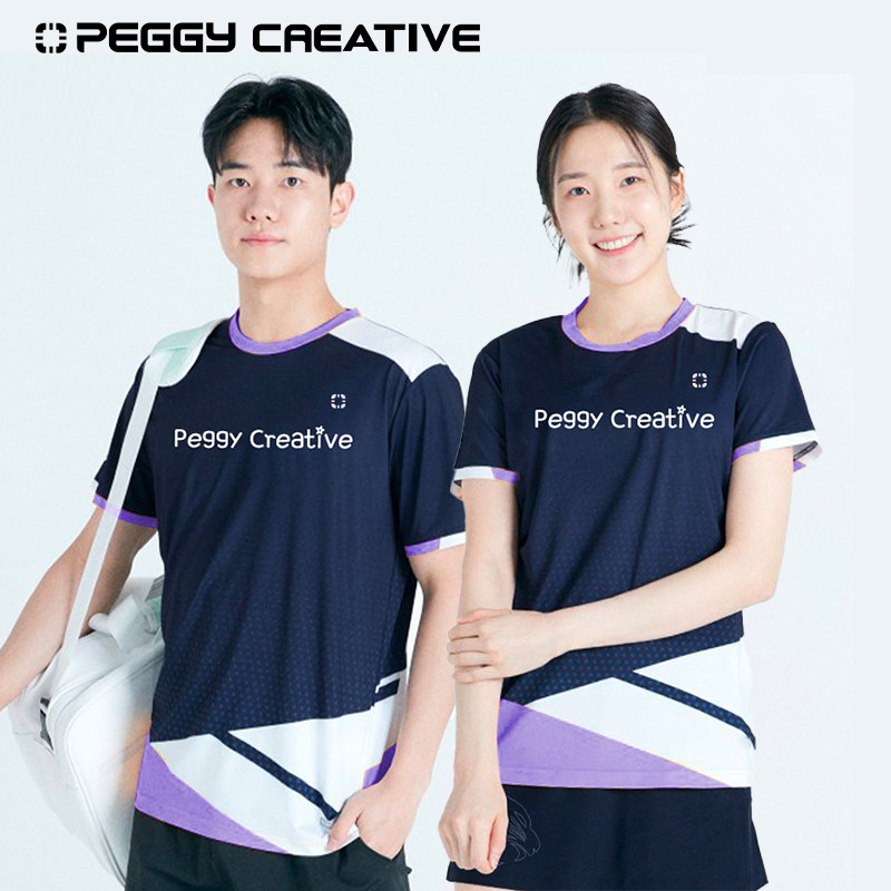 韩国佩极羽毛球服女套装男款上衣透气速干训练比赛服短袖运动T恤