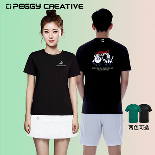 韩国佩极羽毛球服运动圆领训练速干T恤男女同款上衣壁球匹克球服