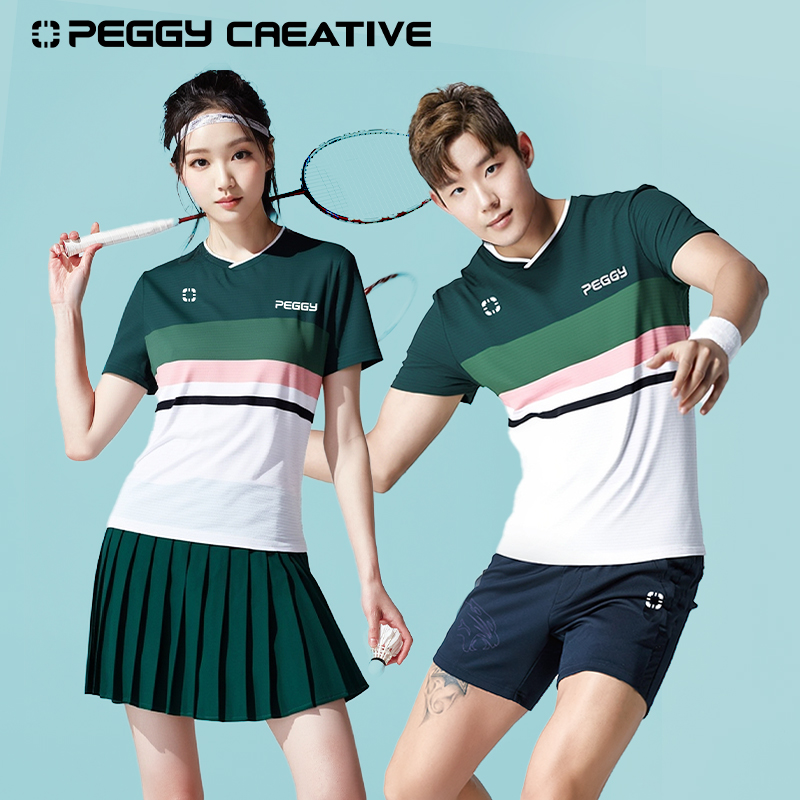 韩国佩极羽毛球服套装运动速干衣
