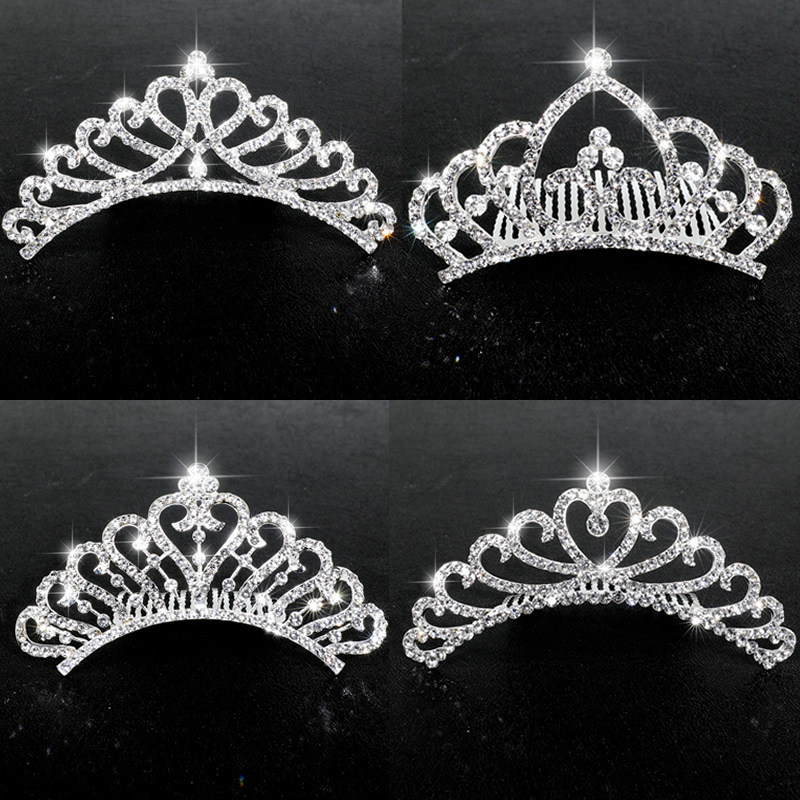 12cm大号儿童爱心皇冠头饰女童生日派对王冠小女孩芭蕾舞演出走秀