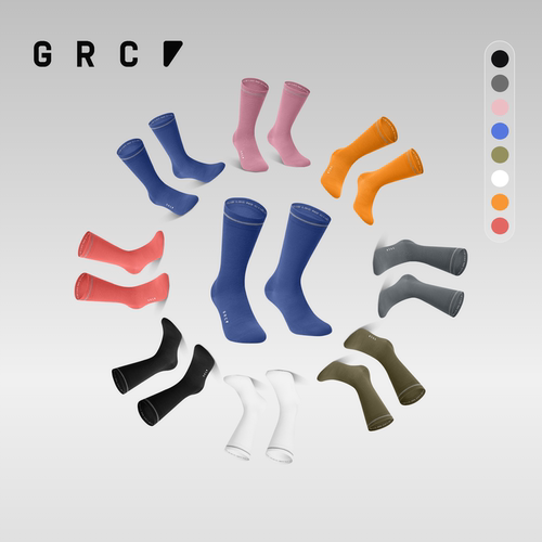 GRC春夏新款TECH吸湿透气压缩袜反光速干运动袜公路自行车骑行袜