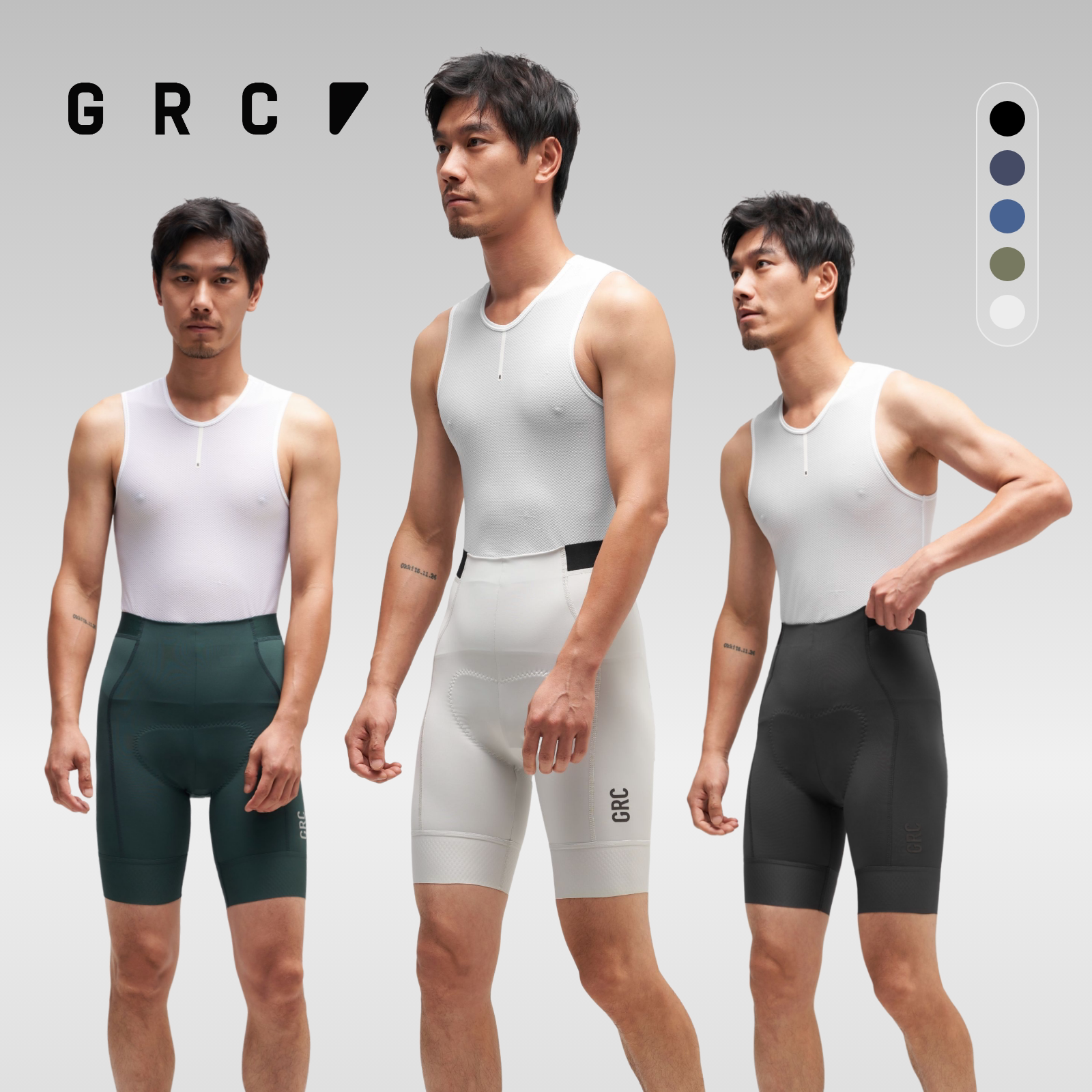 GRC春夏季骑行裤TECH山地车公路车自行车骑行服无背带短裤男士款