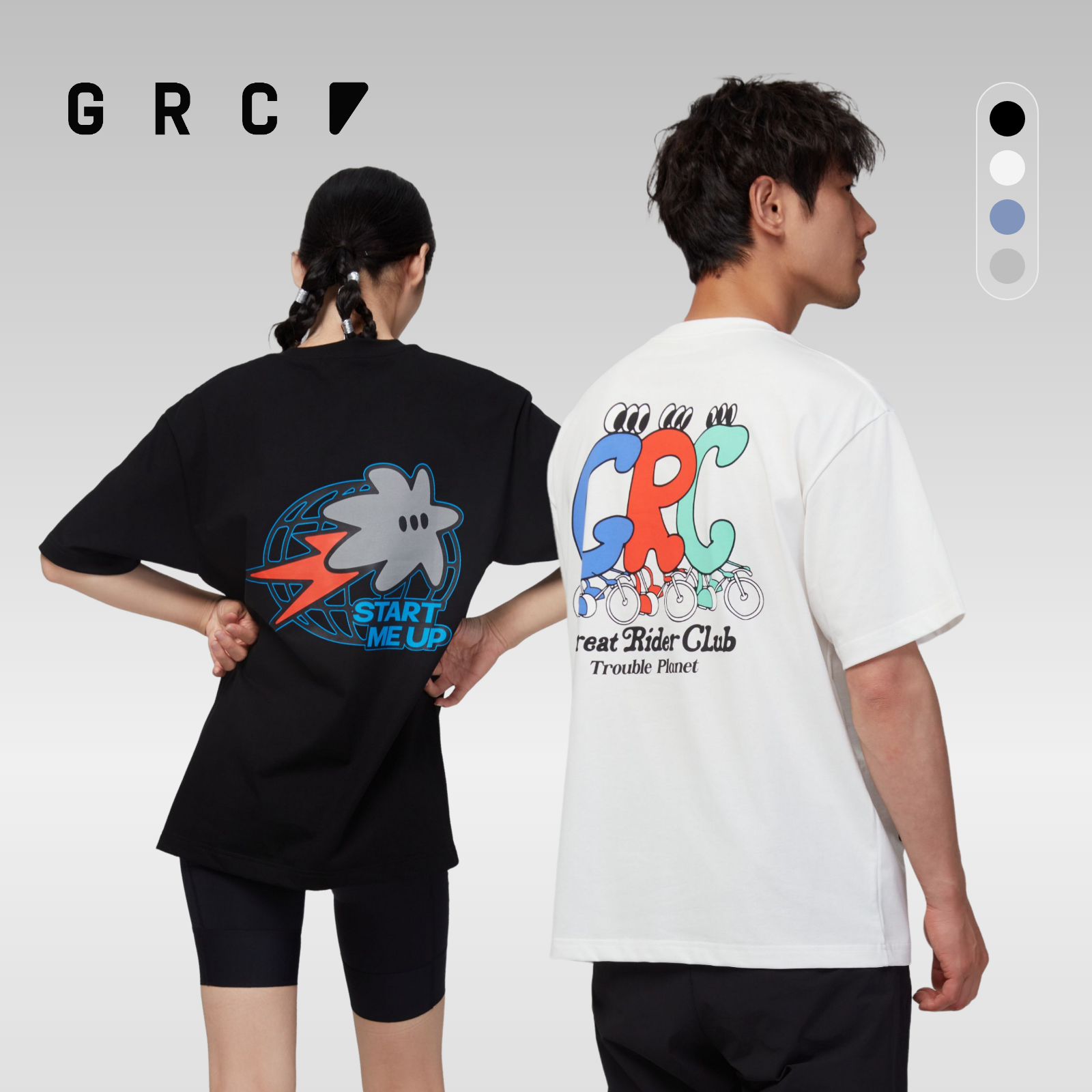 GRC麻烦星球联名自行车公路车骑行服纯棉休闲透气T恤骑行短袖男女