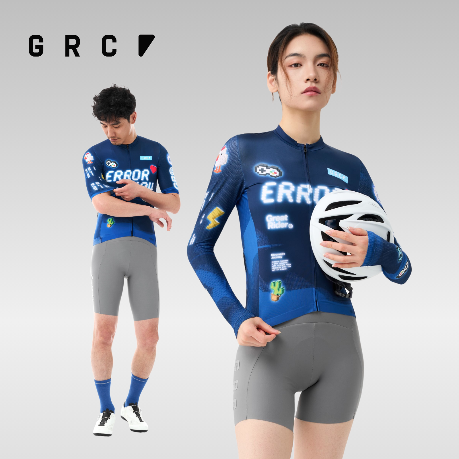 GRC骑行长袖短袖骑行衣CMYK上衣夏季山地公路车自行车骑行服男女