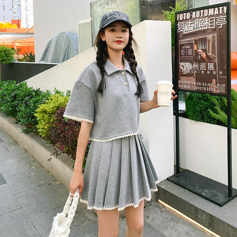 现货现货【新款】学院风百褶裙俩件套套装P125控185，女装运动套装，浙宝285（原212）