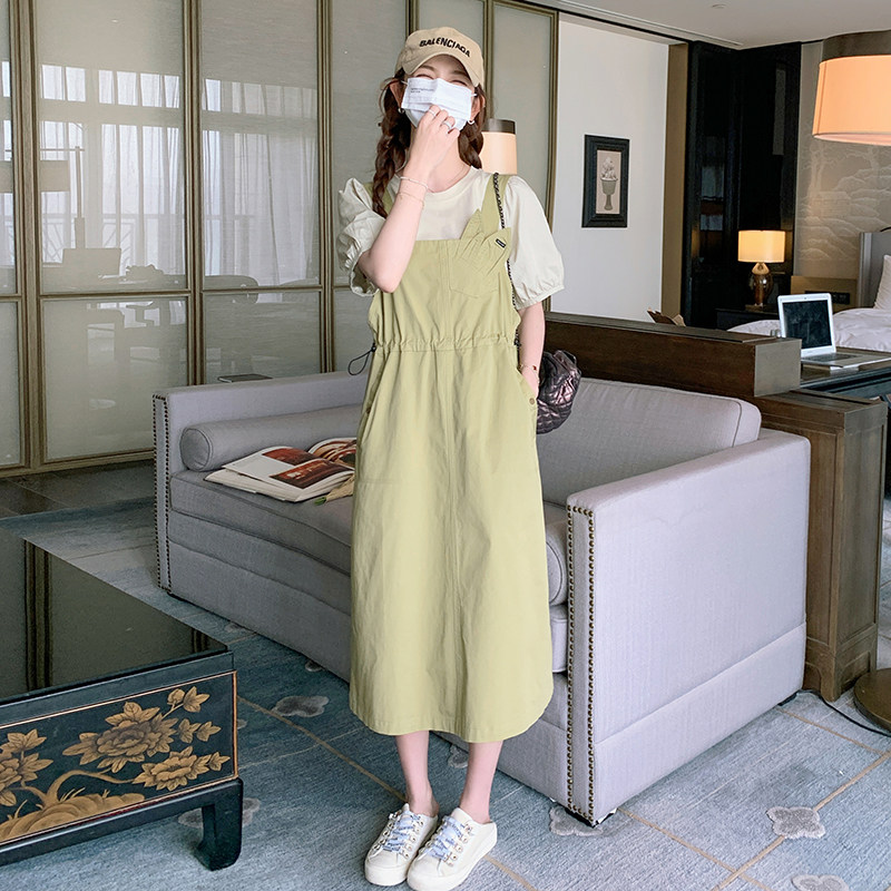 闪电发货现货【新款】兔耳朵背带裙俩件套套装P135控185,女装运动套装,浙宝285（原212）