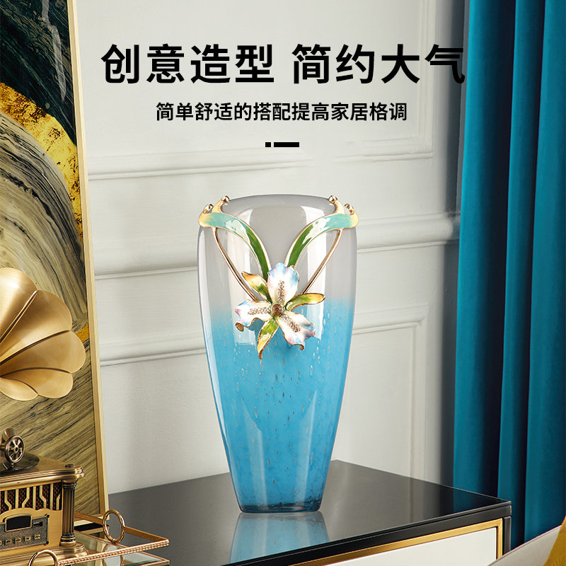 汉时新中式复古琉璃装饰花瓶摆件