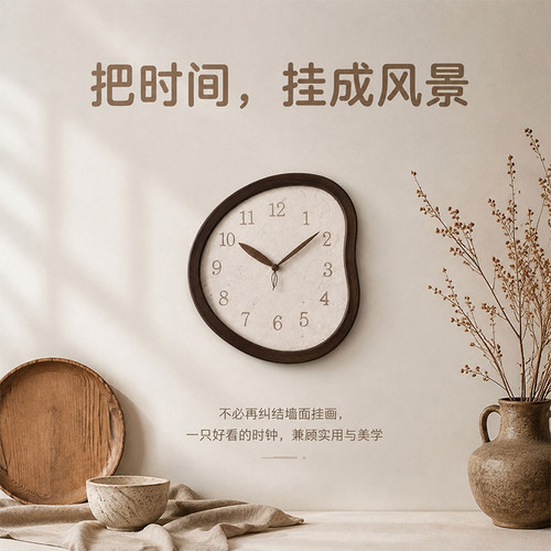 汉时创意简约软石表盘装饰挂钟