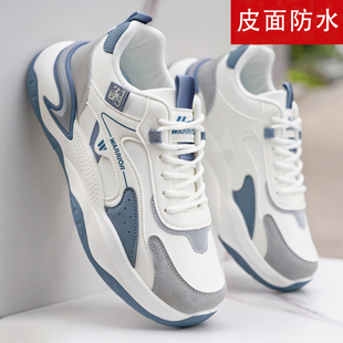 2025新款 皮面运动鞋 男士 厚底增高老爹鞋 子 回力男鞋 防滑开车鞋 冬季