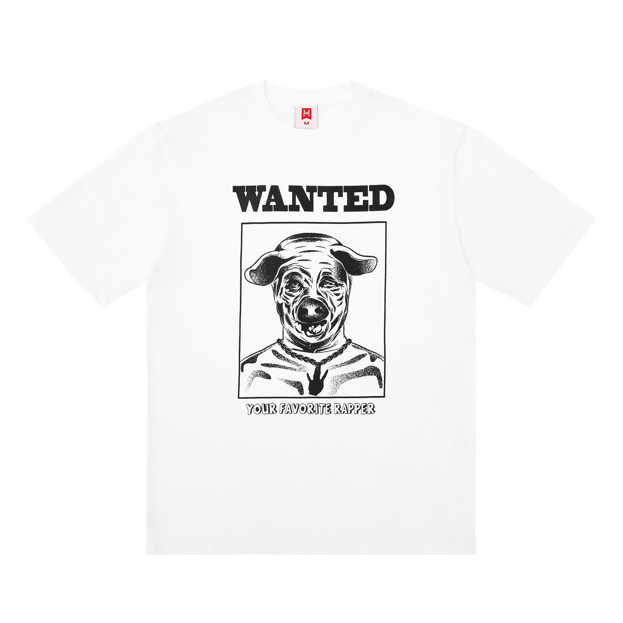 H3LLO FLAG通缉Rapper恶搞Tee 圆领宽松短袖T恤说唱嘻哈hiphop
