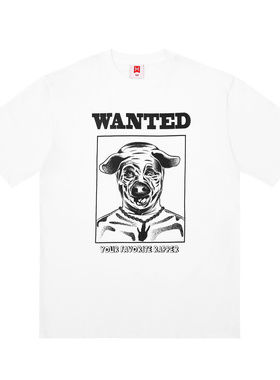 H3LLO FLAG通缉Rapper恶搞Tee 圆领宽松短袖T恤说唱嘻哈hiphop