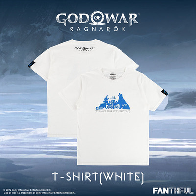 战神5诸神黄昏主题白色T恤短袖官方正版PS5游戏周边
