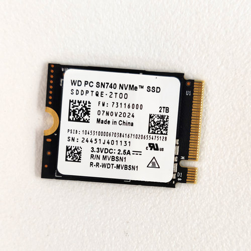 西数SN740 M.2 2230  2T 2T00 SSD M2固态硬盘 PCIE4.0 NVMe
