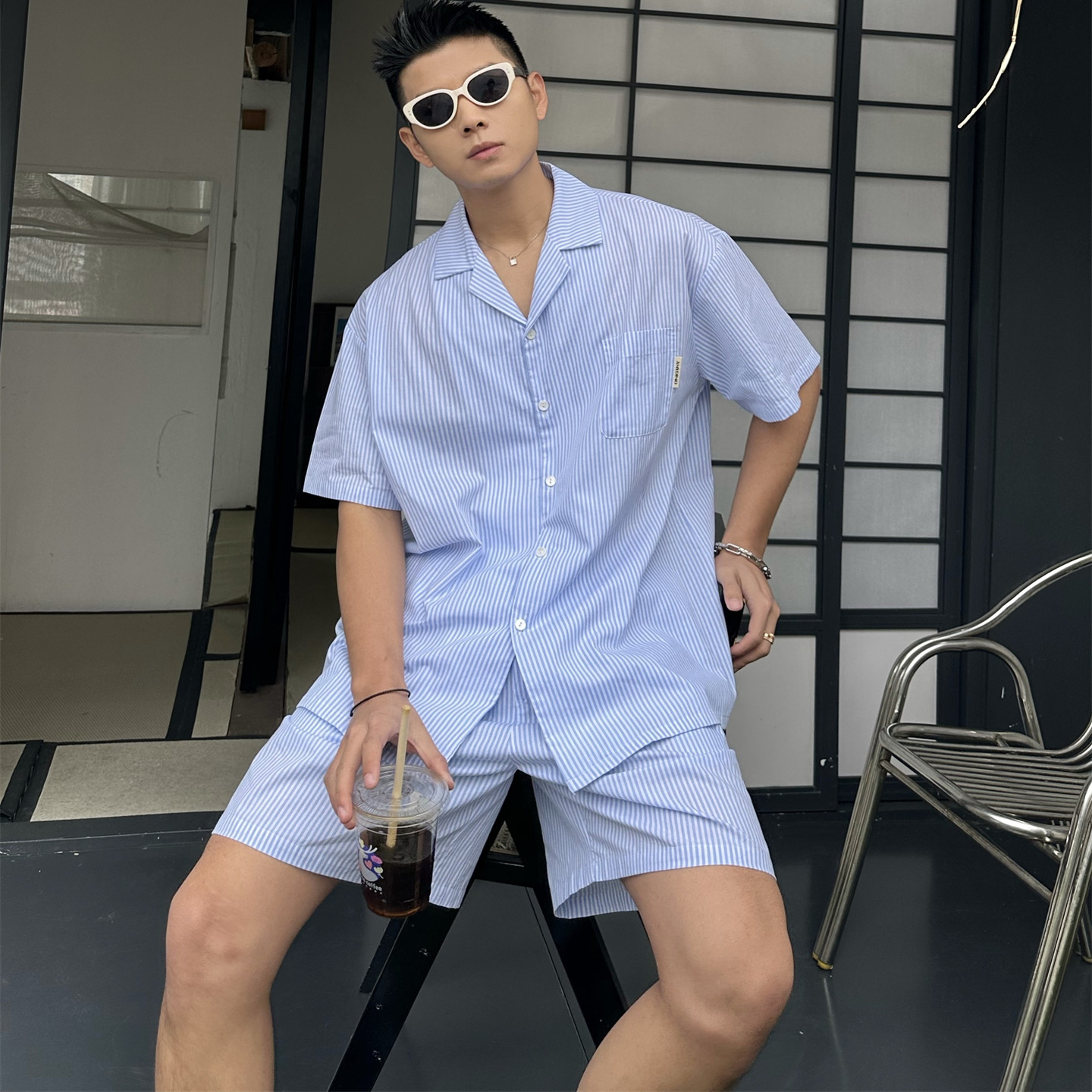 棉纱睡衣套装情侣男士夏季男可外穿休闲帅气短袖家居服简约短裤,女士内衣/男士内衣/家居服,睡衣/家居服套装,淘宝优惠券,粉丝福利购,淘宝优惠卷