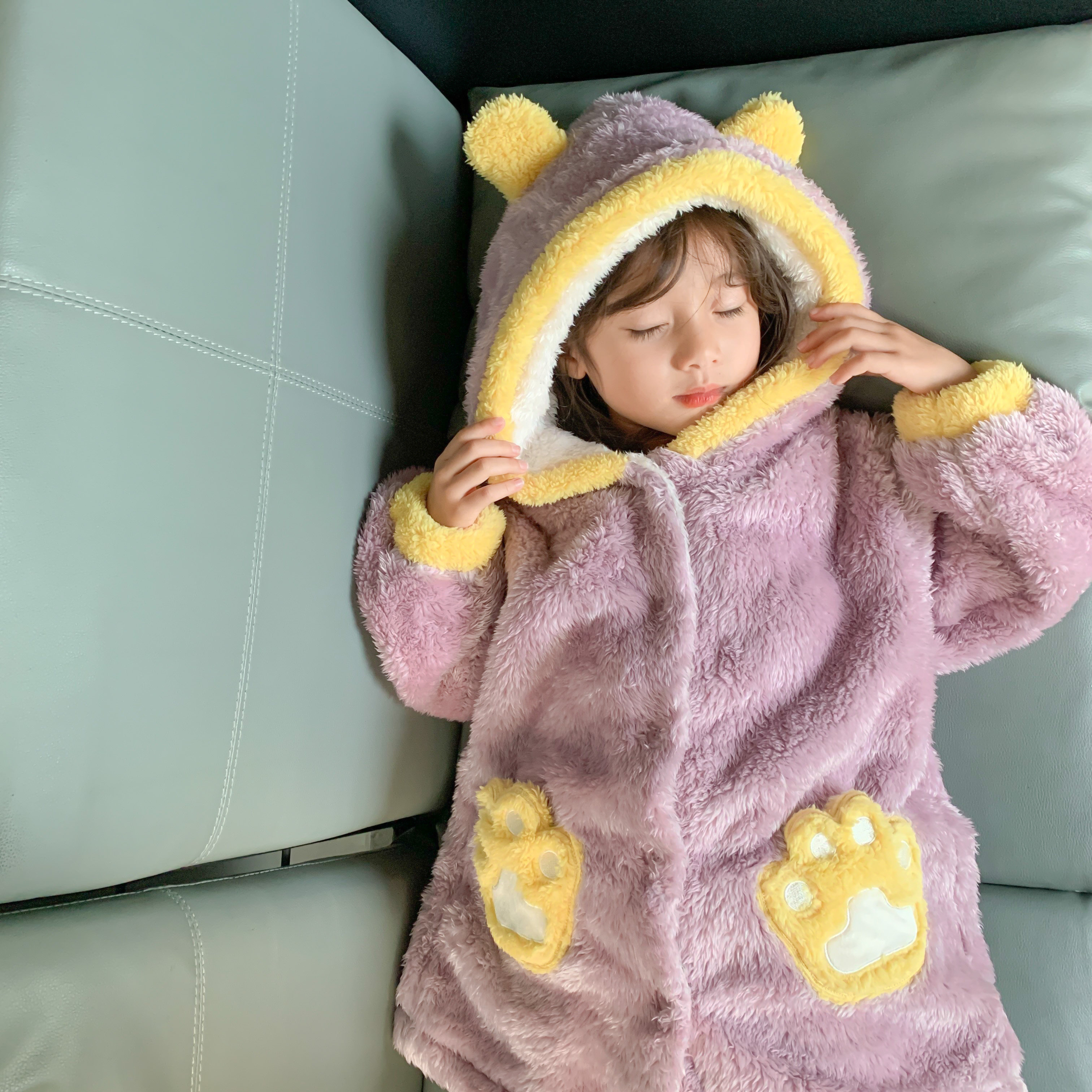 AMYDIMO睡衣 家居服  暖暖珊瑚绒亲子儿童套装