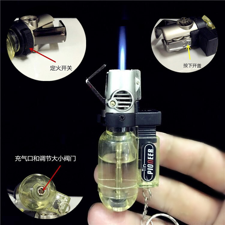 迷你单头多头自动翻盖艾灸抽烟雪茄小号喷火枪打火机可充气点火器