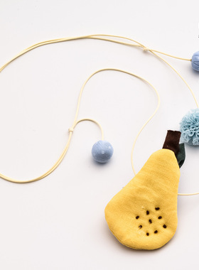 韩版布艺水果儿童长款饰品项链