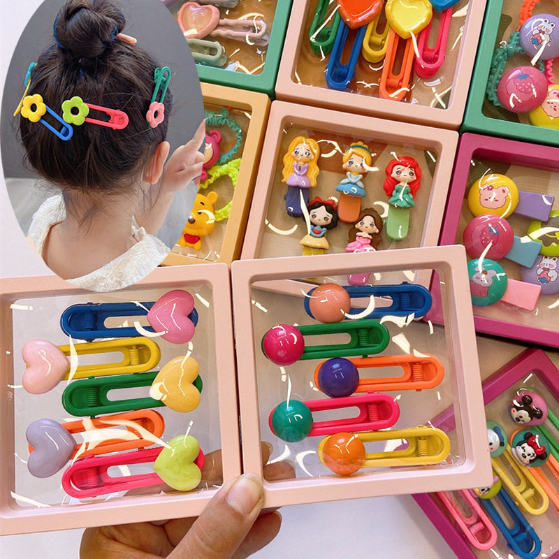 韩国可爱糖豆发夹儿童卡通人物造型发卡女童公主镂空夹刘海夹边