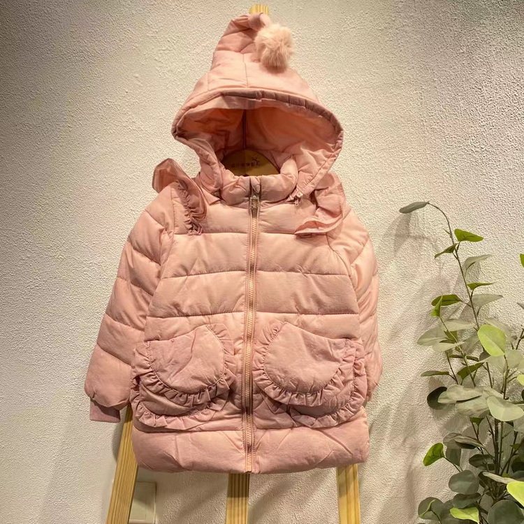 女童女巫帽子羽绒棉服2024新款小童冬季儿童棉袄冬装