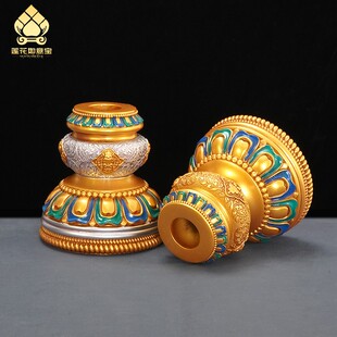 转轮手摇底座藏族转简经筒底托自动转法轮树脂底座八吉祥工艺品