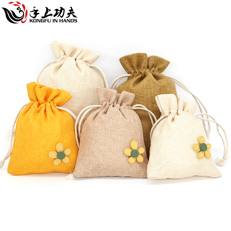 小清新首饰袋饰品收纳袋小雏菊花朵抽绳锦囊香料包挂衣柜车载香包
